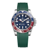Curved End Rubber Strap for ROLEX GMT MASTER II Ceramic Ref. 116719 BLRO & 126710 BLRO (RX01)